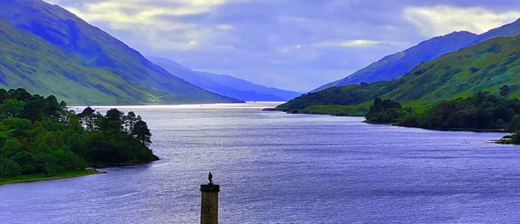 The Glenfinnan monument looking down Loch Shiel