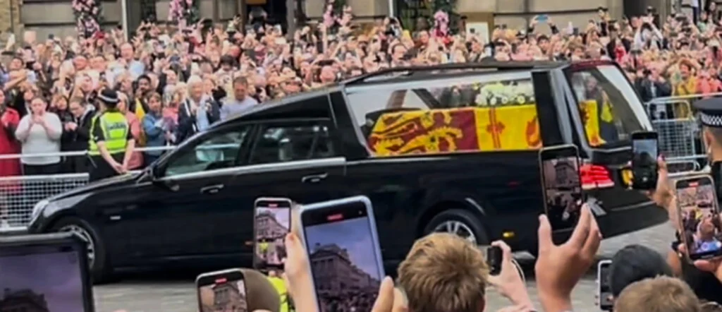 The funeral cortege of Queen Elizabeth in Edinburgh