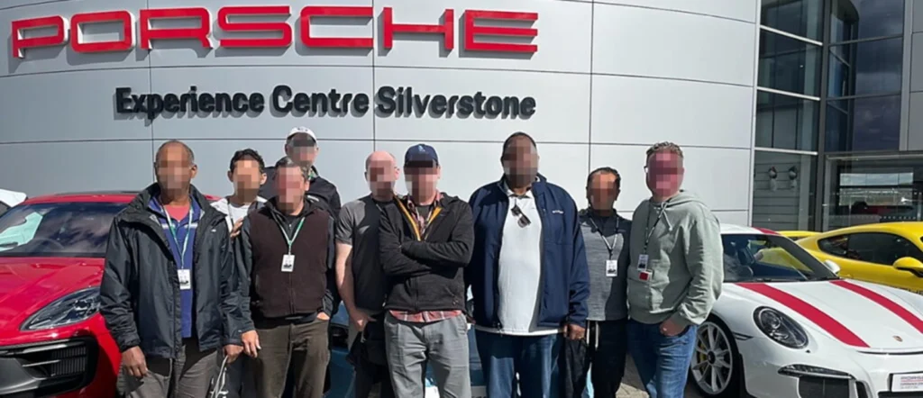 Group at the Silverstone performance driving school with Porsche